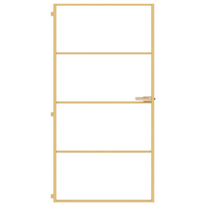 Porta Interni Sottile Oro 102,5x201,5 Vetro Temperato Alluminio