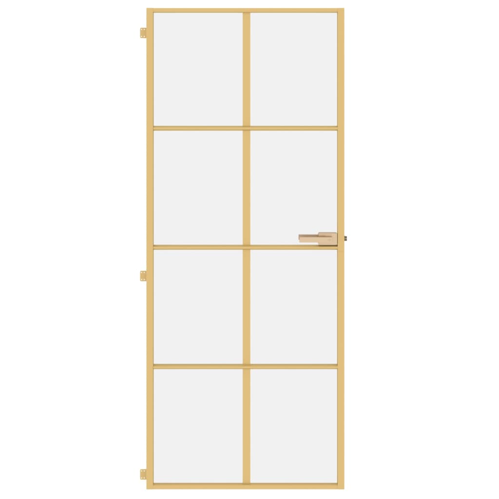 Porta Interni Sottile Oro 83x201,5cm Vetro Temperato Alluminio