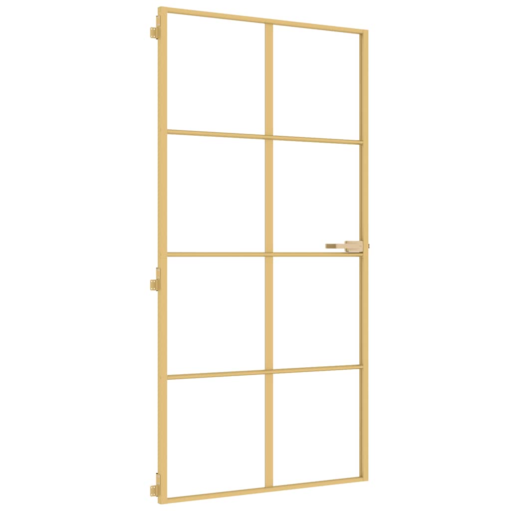 Porta Interni Sottile Oro 102,5x201,5 Vetro Temperato Alluminio