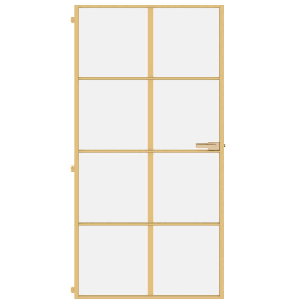 Porta Interni Sottile Oro 102,5x201,5 Vetro Temperato Alluminio