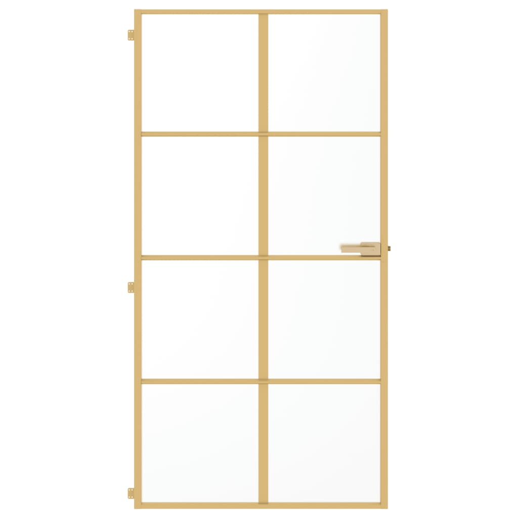 Porta Interni Sottile Oro 102,5x201,5 Vetro Temperato Alluminio