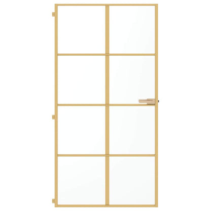 Porta Interni Sottile Oro 102,5x201,5 Vetro Temperato Alluminio