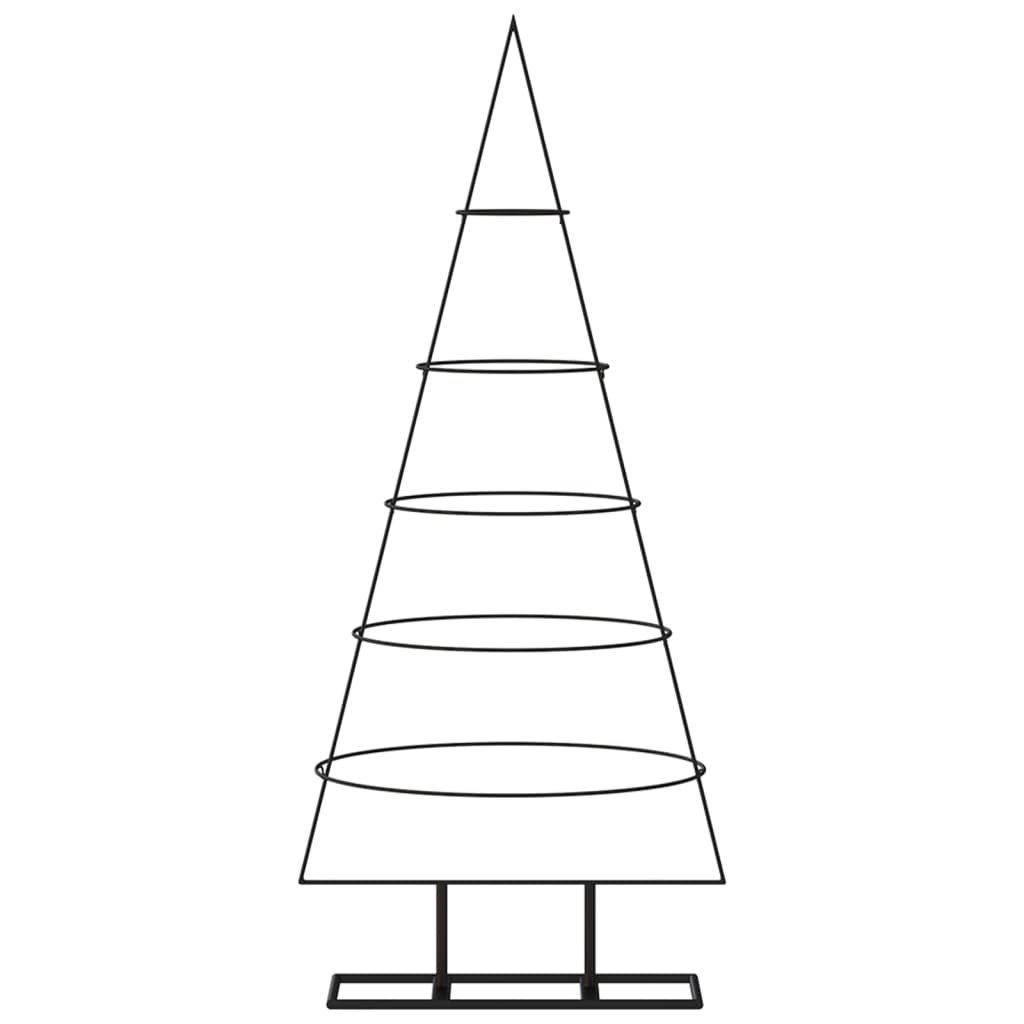 Albero di Natale Decorativo in Metallo Nero 125 cm