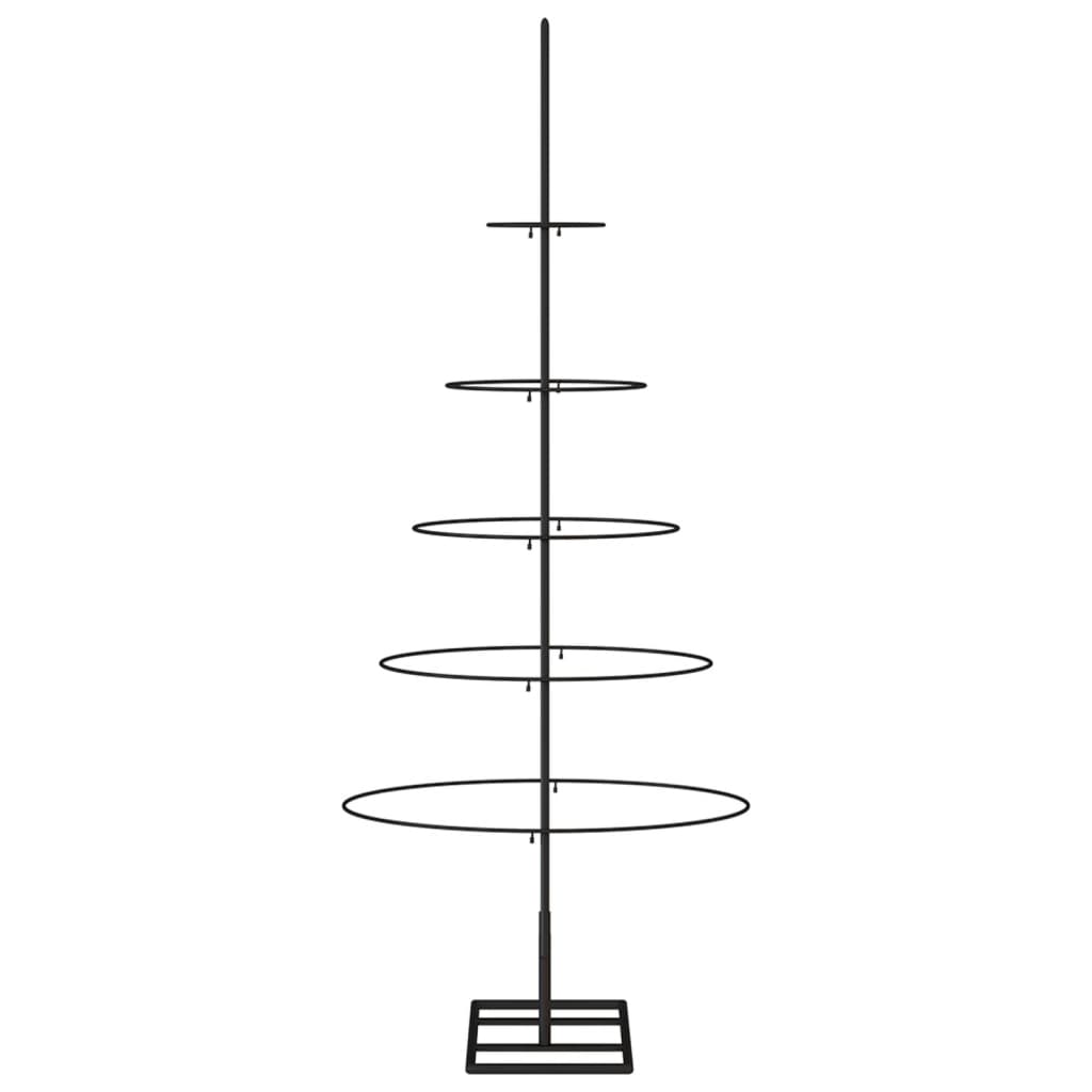 Albero di Natale Decorativo in Metallo Nero 125 cm