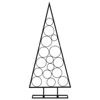 Albero di Natale Decorativo in Metallo Nero 125 cm