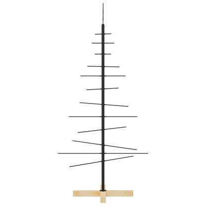 Albero di Natale in Metallo con Base in Legno Nero 120 cm