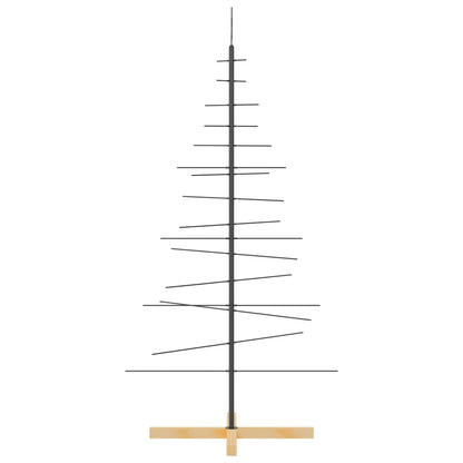 Albero di Natale in Metallo con Base in Legno Nero 150 cm
