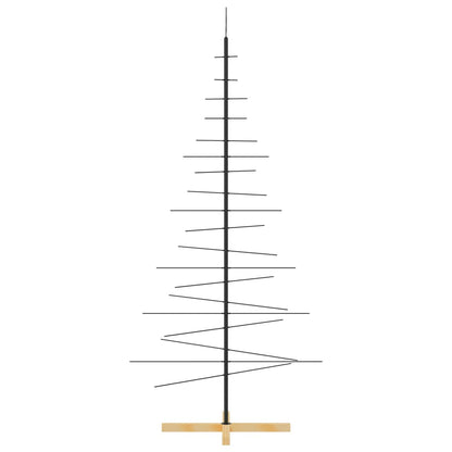 Albero di Natale in Metallo con Base in Legno Nero 180 cm