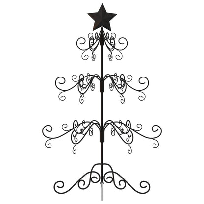 Albero di Natale Decorativo in Metallo Nero 90 cm