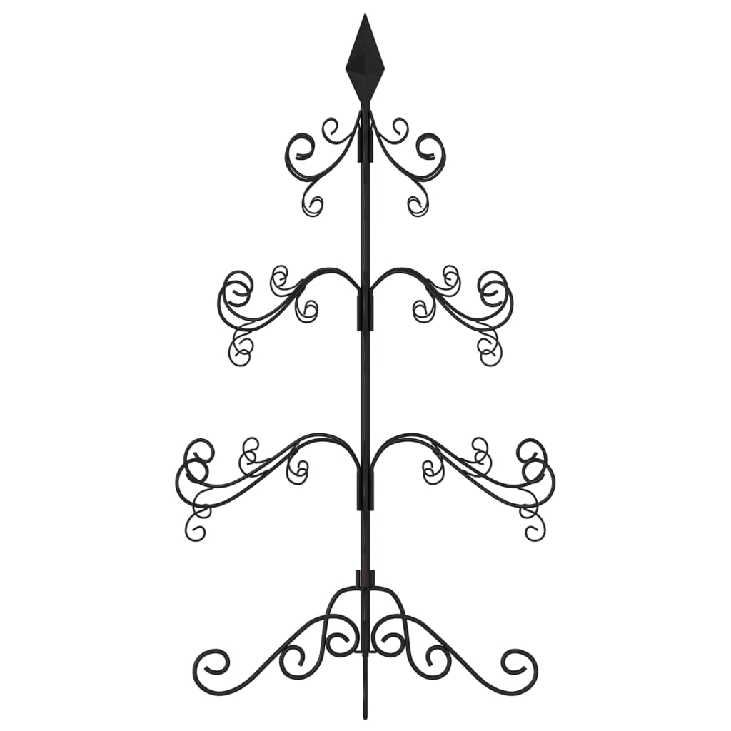 Albero di Natale Decorativo in Metallo Nero 90 cm