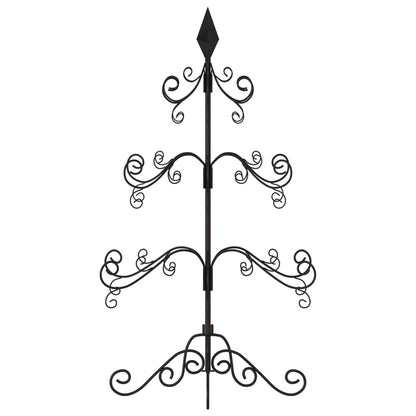 Albero di Natale Decorativo in Metallo Nero 90 cm