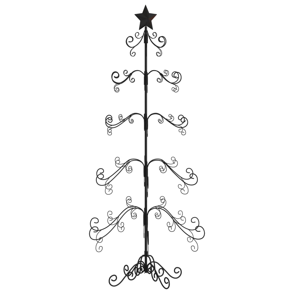 Albero di Natale Decorativo in Metallo Nero 150 cm