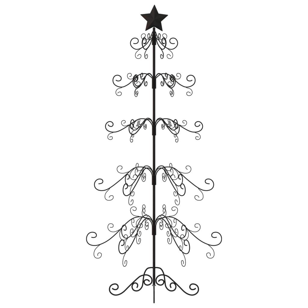 Albero di Natale Decorativo in Metallo Nero 150 cm