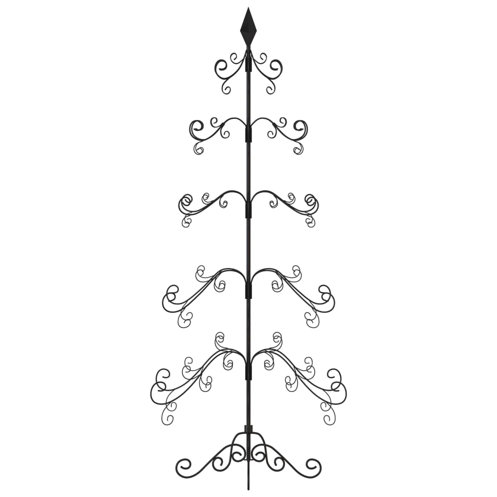 Albero di Natale Decorativo in Metallo Nero 150 cm