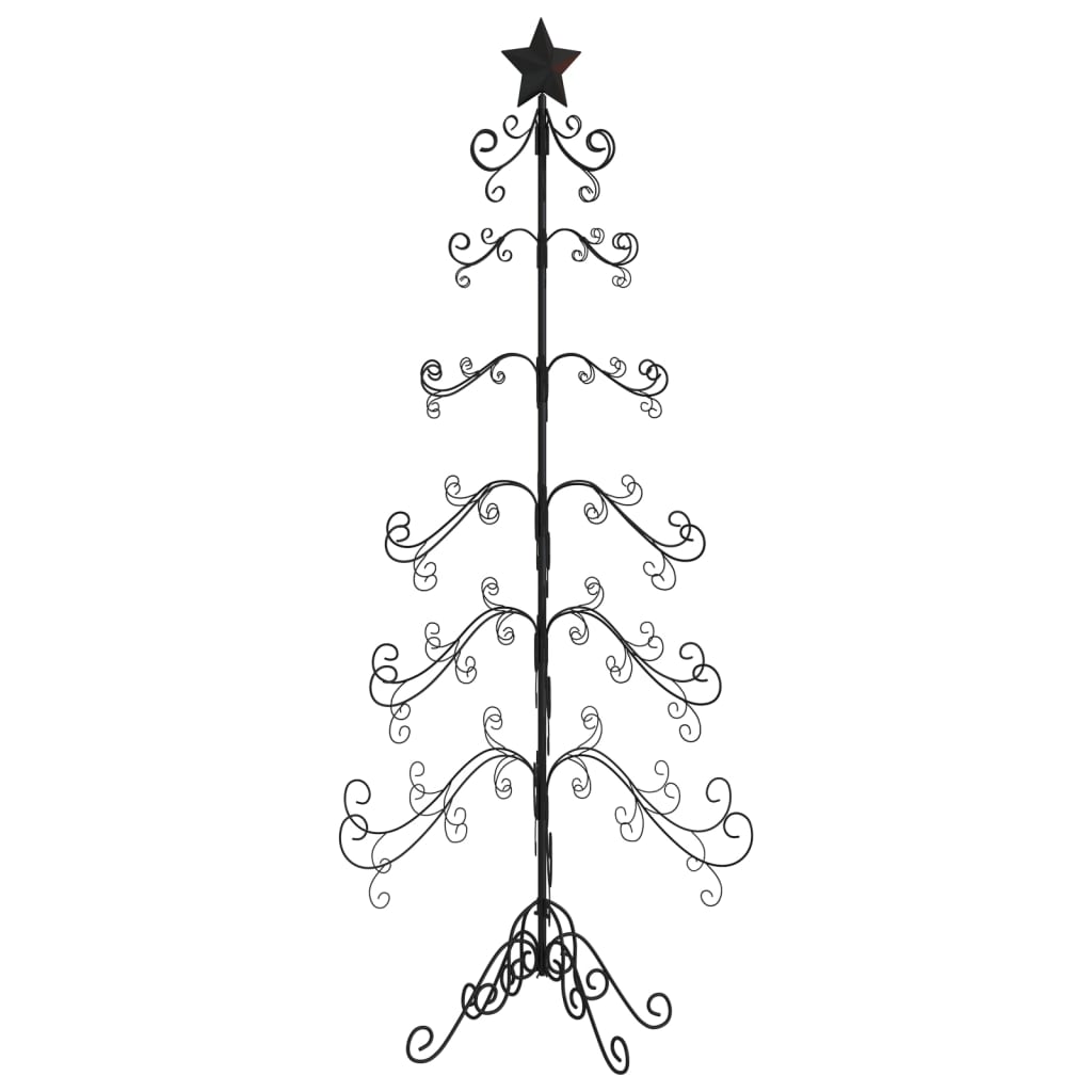 Albero di Natale Decorativo in Metallo Nero 180 cm