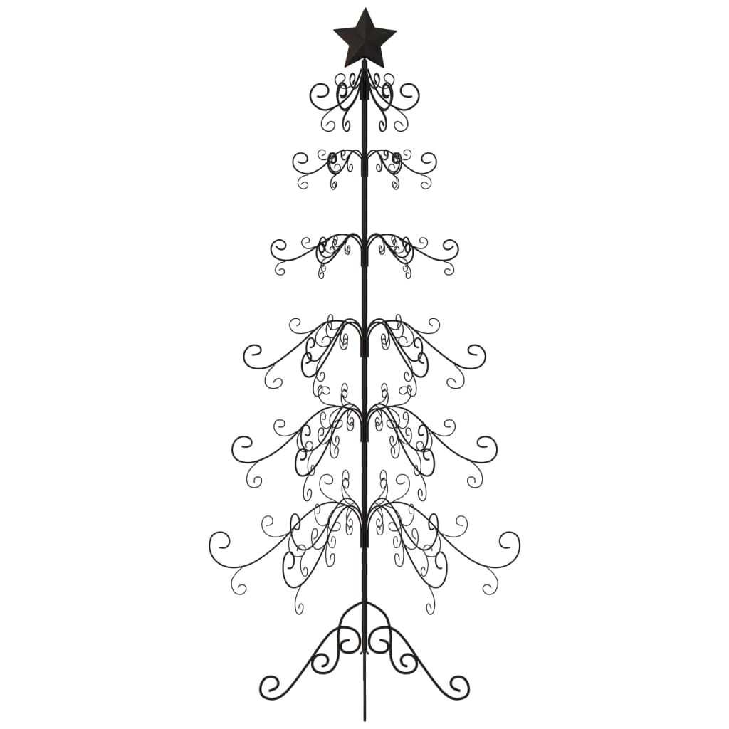 Albero di Natale Decorativo in Metallo Nero 180 cm