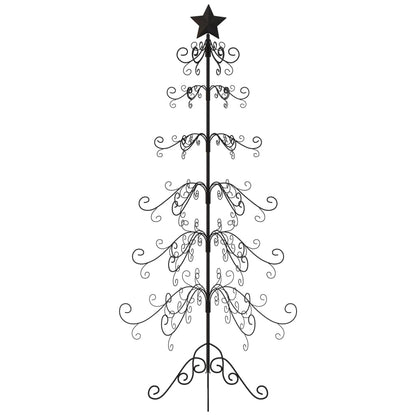 Albero di Natale Decorativo in Metallo Nero 180 cm