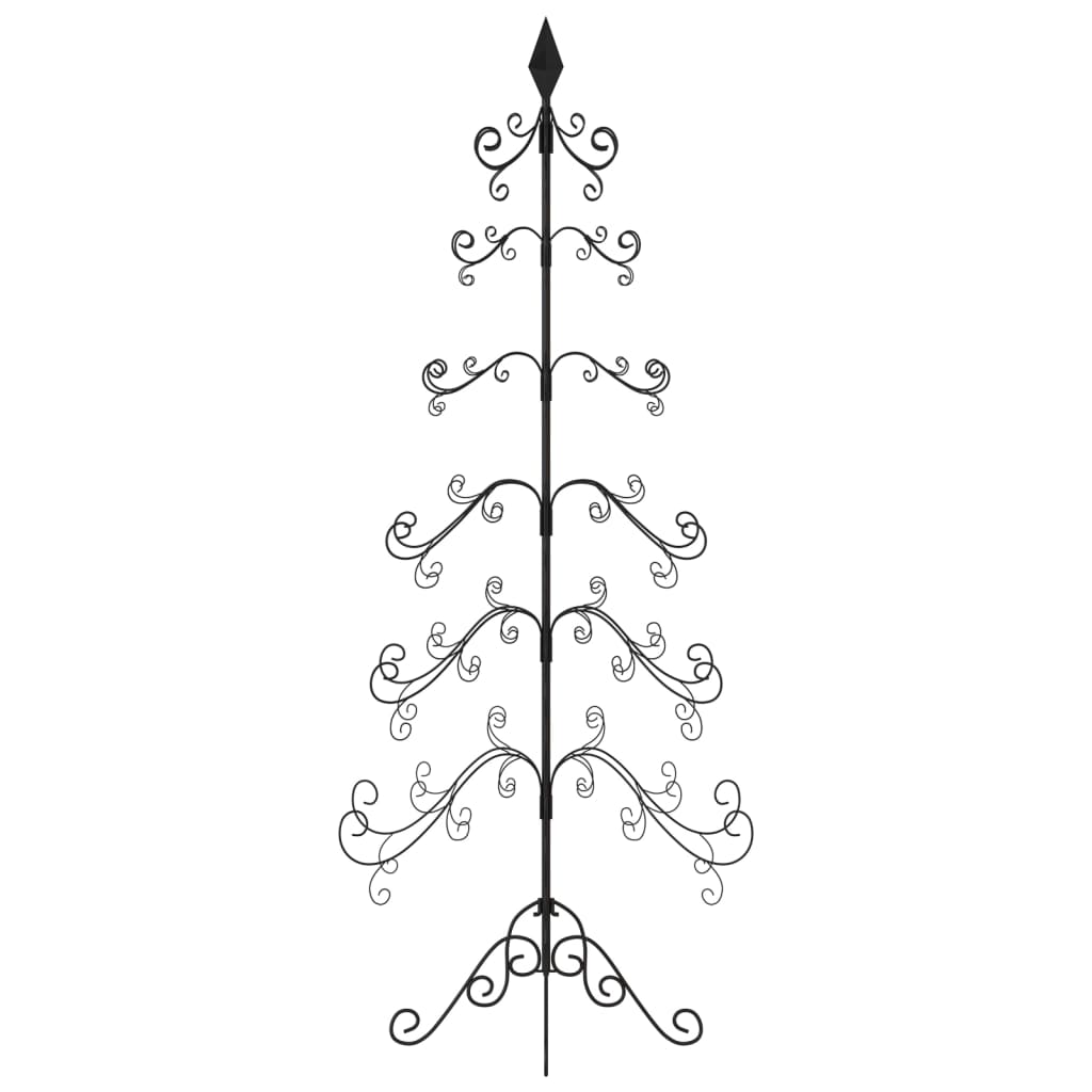 Albero di Natale Decorativo in Metallo Nero 180 cm