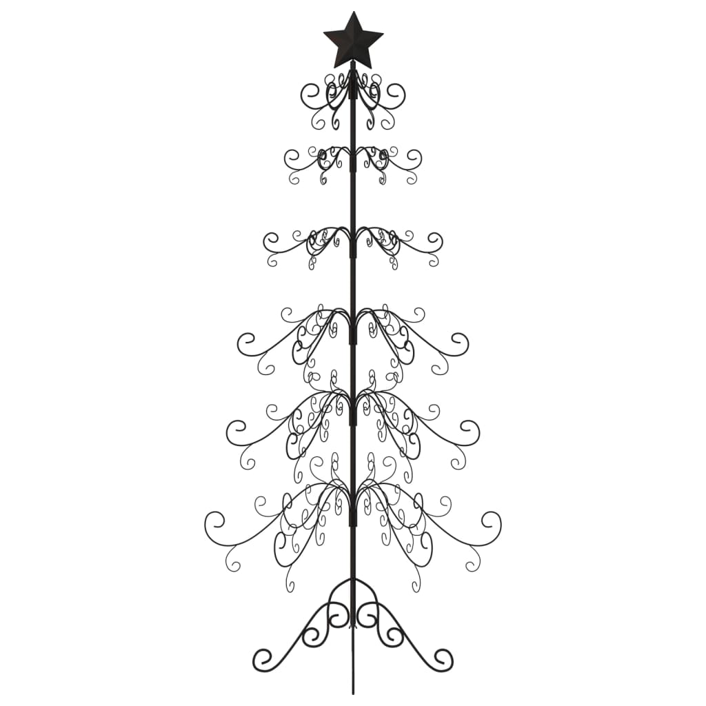 Albero di Natale Decorativo in Metallo Nero 215 cm