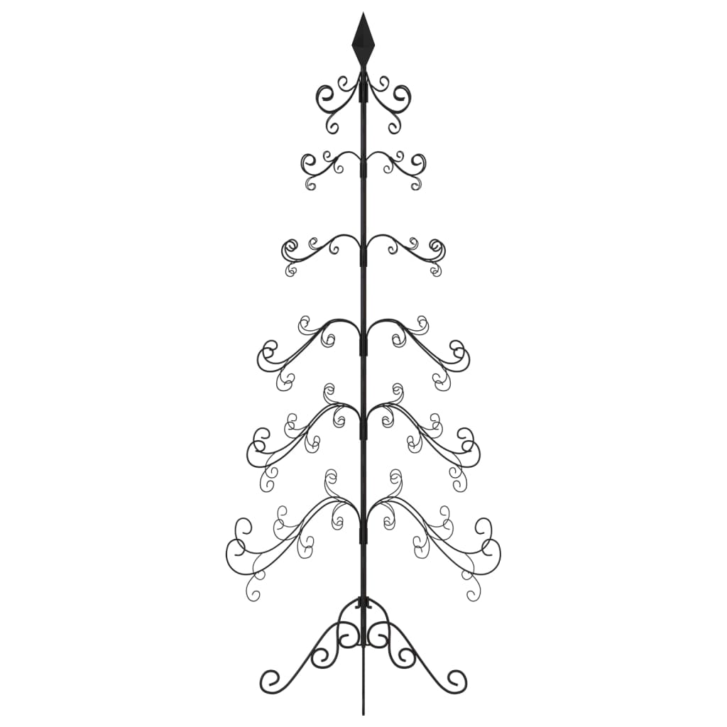 Albero di Natale Decorativo in Metallo Nero 215 cm