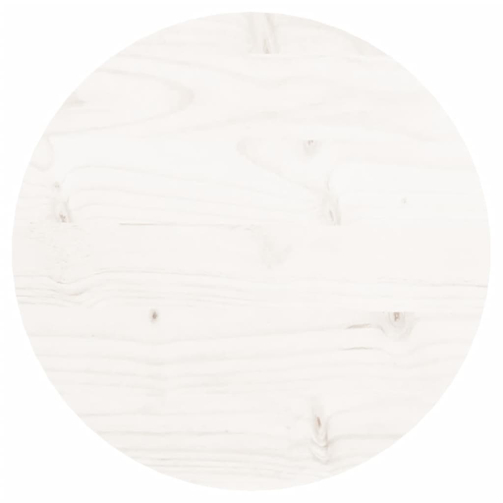 Piano Tavolo Rotondo Bianco Ã˜30x3 cm in Legno Massello di Pino