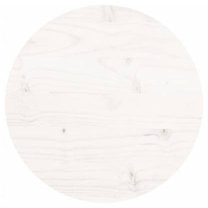 Piano Tavolo Rotondo Bianco Ã˜30x3 cm in Legno Massello di Pino