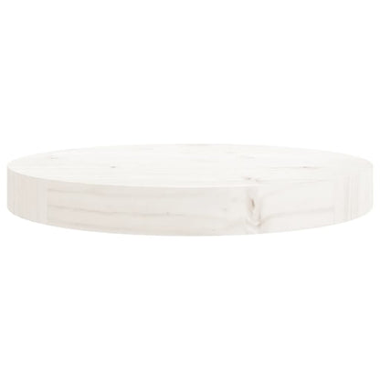 Piano Tavolo Rotondo Bianco Ã˜30x3 cm in Legno Massello di Pino