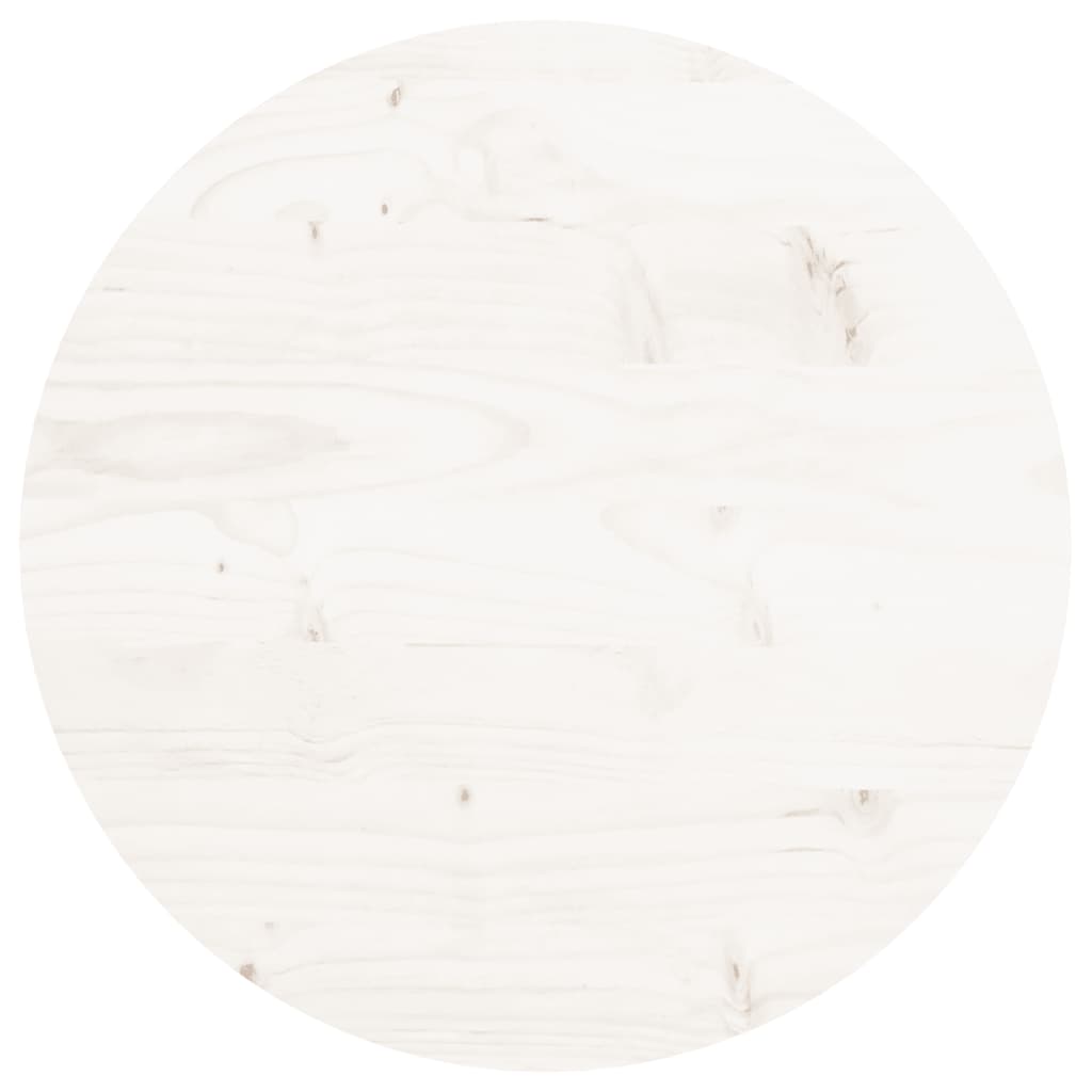 Piano Tavolo Rotondo Bianco Ã˜40x3 cm in Legno Massello di Pino