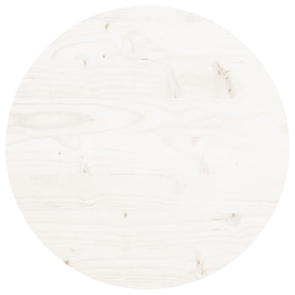 Piano Tavolo Rotondo Bianco Ã˜40x3 cm in Legno Massello di Pino