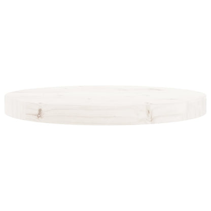 Piano Tavolo Rotondo Bianco Ã˜40x3 cm in Legno Massello di Pino