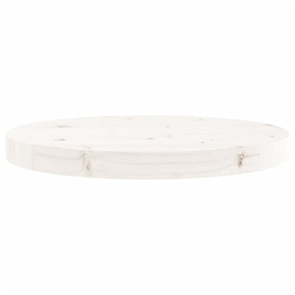 Piano Tavolo Rotondo Bianco Ã˜40x3 cm in Legno Massello di Pino