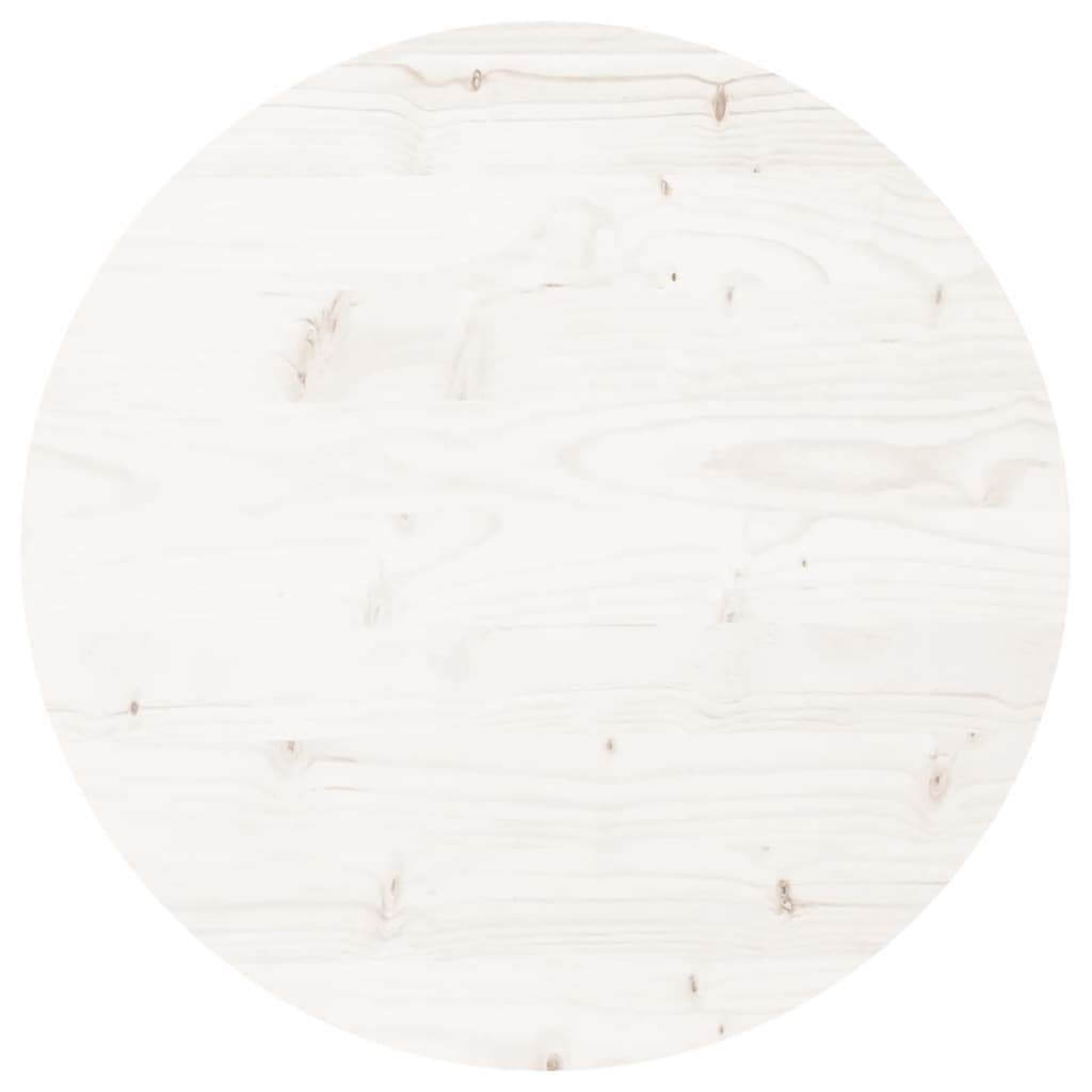 Piano Tavolo Rotondo Bianco Ã˜50x3 cm in Legno Massello di Pino