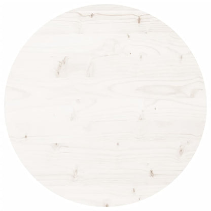 Piano Tavolo Rotondo Bianco Ã˜50x3 cm in Legno Massello di Pino