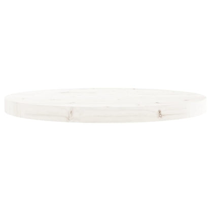 Piano Tavolo Rotondo Bianco Ã˜50x3 cm in Legno Massello di Pino