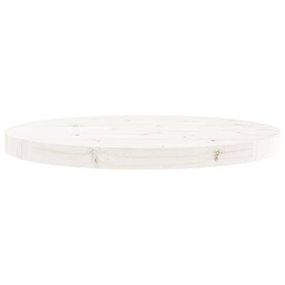 Piano Tavolo Rotondo Bianco Ã˜50x3 cm in Legno Massello di Pino