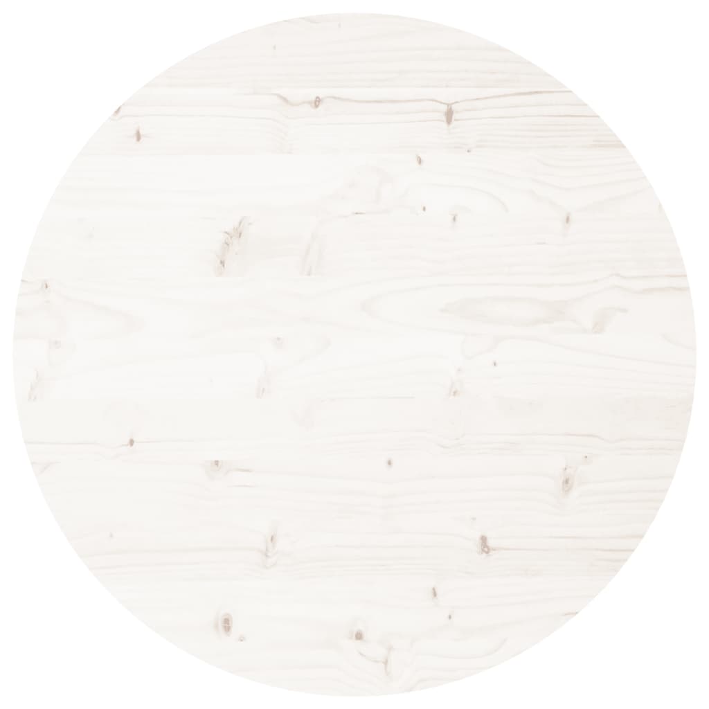 Piano Tavolo Rotondo Bianco Ã˜60x3 cm in Legno Massello di Pino