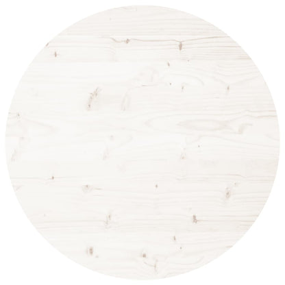 Piano Tavolo Rotondo Bianco Ã˜60x3 cm in Legno Massello di Pino
