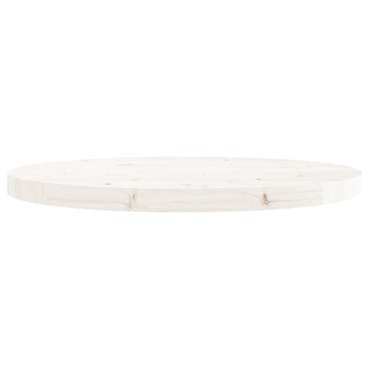 Piano Tavolo Rotondo Bianco Ã˜60x3 cm in Legno Massello di Pino