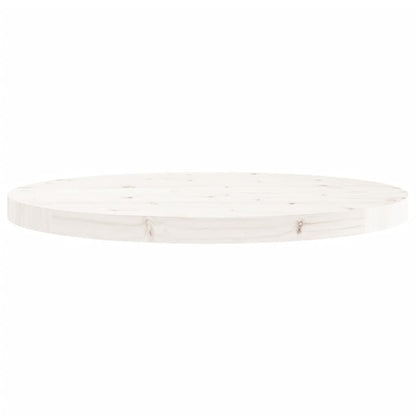 Piano Tavolo Rotondo Bianco Ã˜60x3 cm in Legno Massello di Pino
