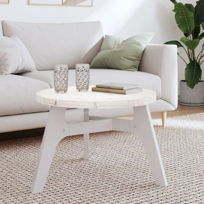 Piano Tavolo Rotondo Bianco Ã˜60x3 cm in Legno Massello di Pino
