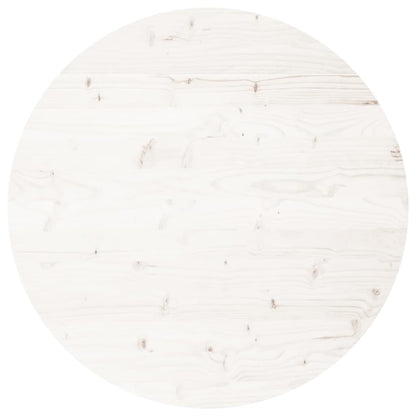Piano Tavolo Rotondo Bianco Ã˜70x3 cm in Legno Massello di Pino