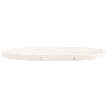 Piano Tavolo Rotondo Bianco Ã˜70x3 cm in Legno Massello di Pino