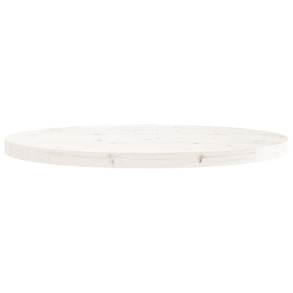 Piano Tavolo Rotondo Bianco Ã˜70x3 cm in Legno Massello di Pino