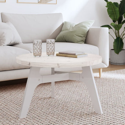 Piano Tavolo Rotondo Bianco Ã˜70x3 cm in Legno Massello di Pino