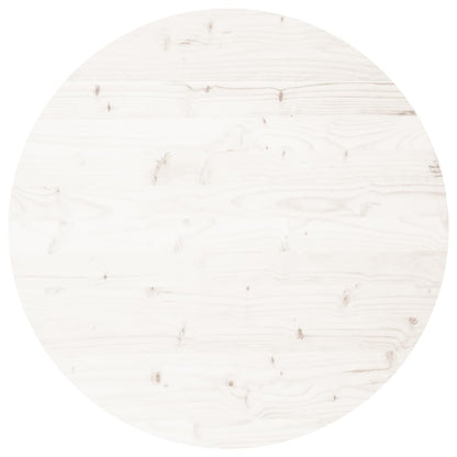 Piano Tavolo Rotondo Bianco Ã˜80x3 cm in Legno Massello di Pino