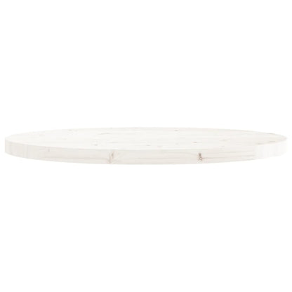 Piano Tavolo Rotondo Bianco Ã˜80x3 cm in Legno Massello di Pino