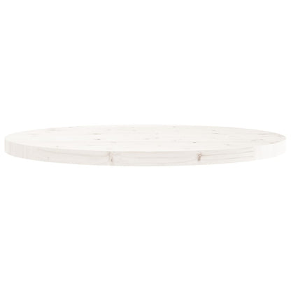 Piano Tavolo Rotondo Bianco Ã˜80x3 cm in Legno Massello di Pino