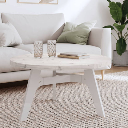 Piano Tavolo Rotondo Bianco Ã˜80x3 cm in Legno Massello di Pino