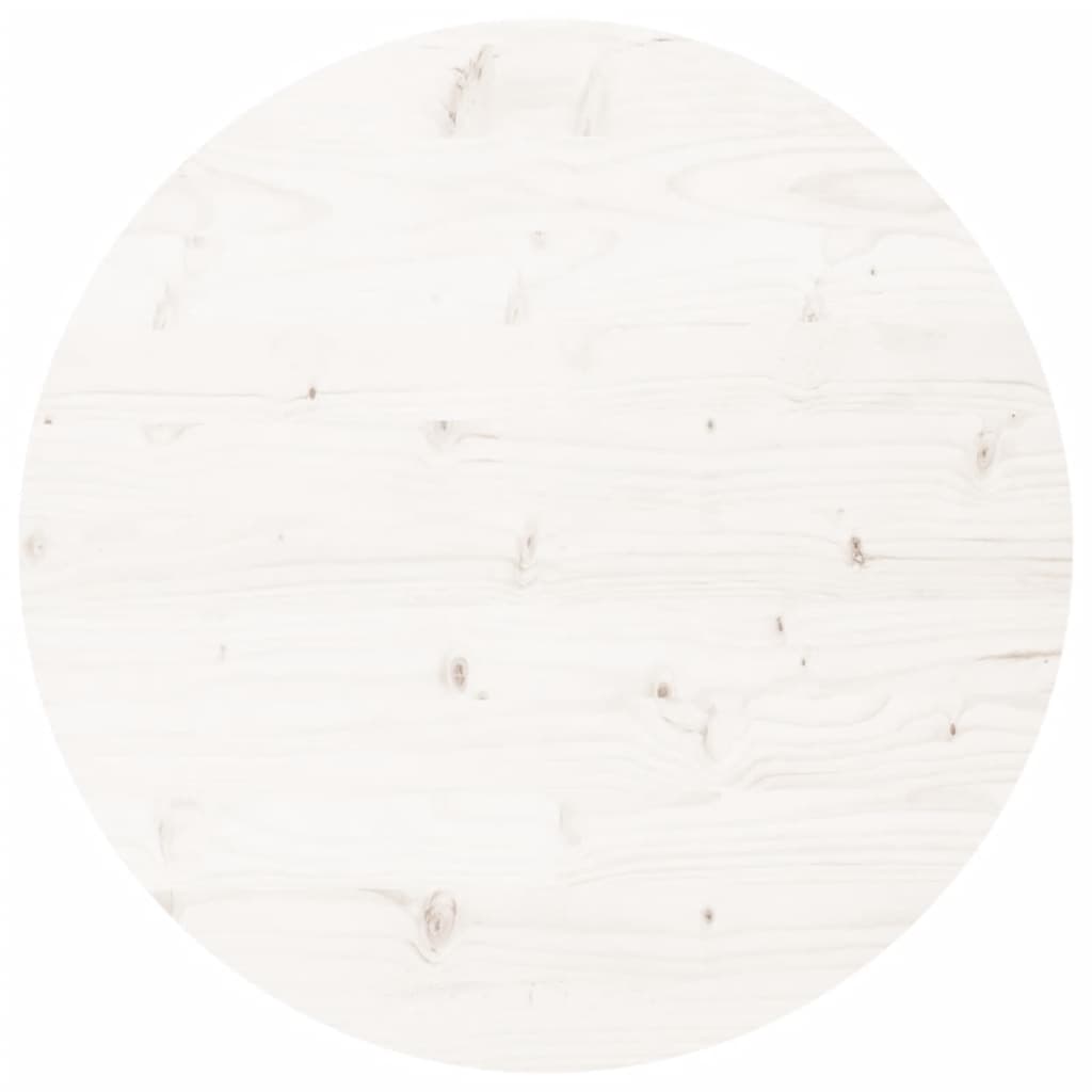 Piano Tavolo Rotondo Bianco Ã˜90x3 cm in Legno Massello di Pino