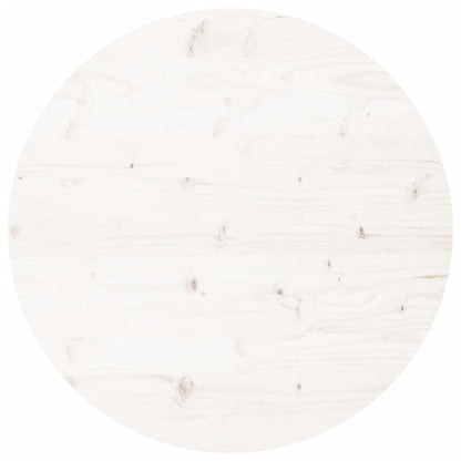 Piano Tavolo Rotondo Bianco Ã˜90x3 cm in Legno Massello di Pino